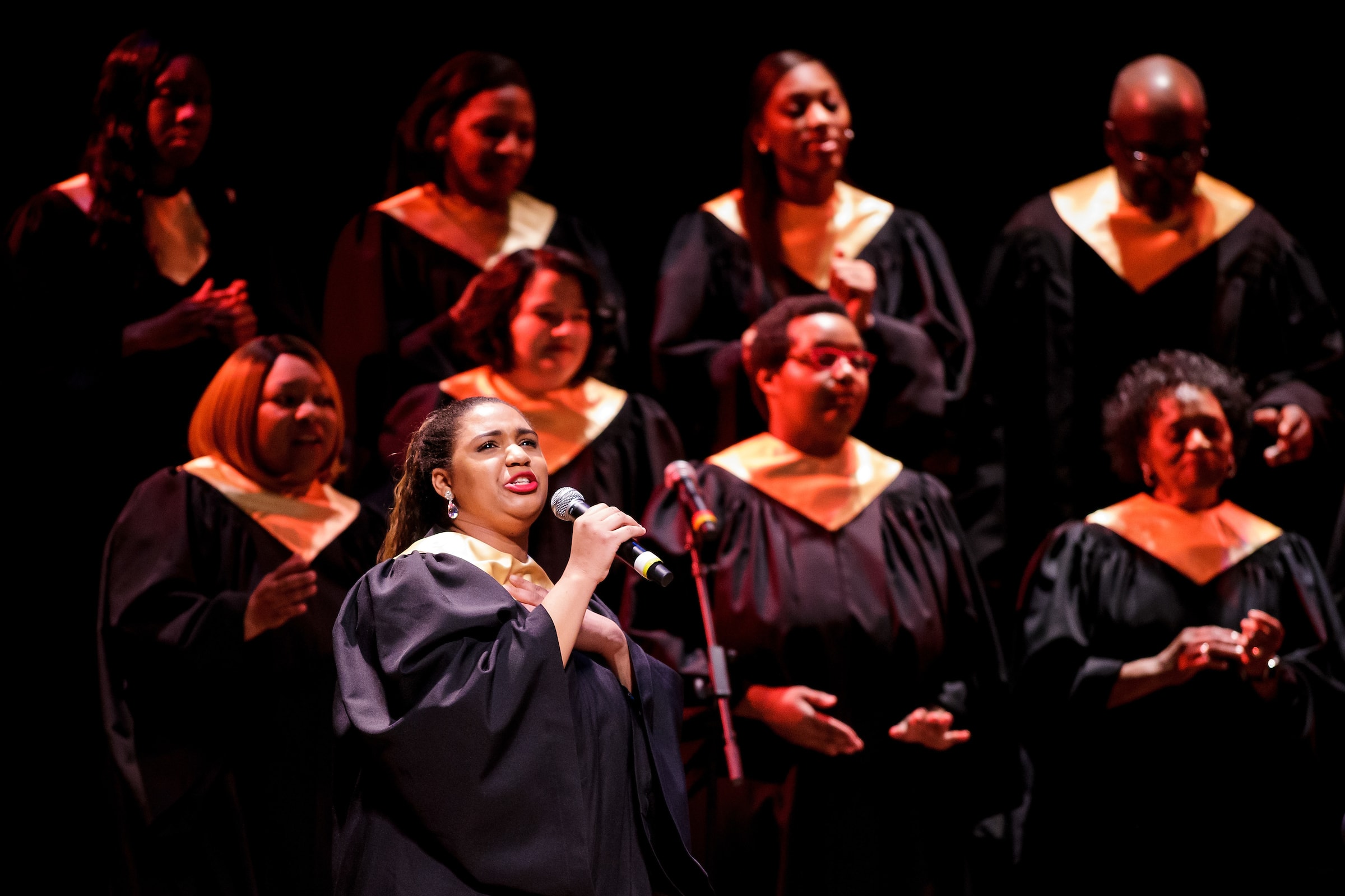 Arabia Jones performs with the Brenau Gospel Choir