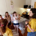 students in dorm room