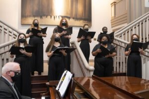 Students singing in concert