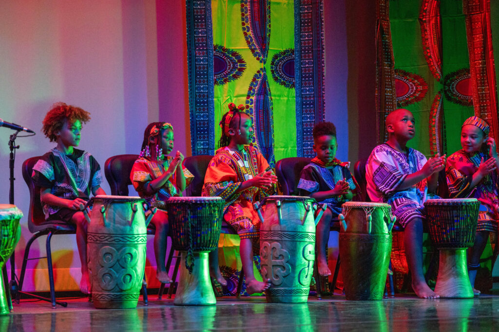 Children play the African drum