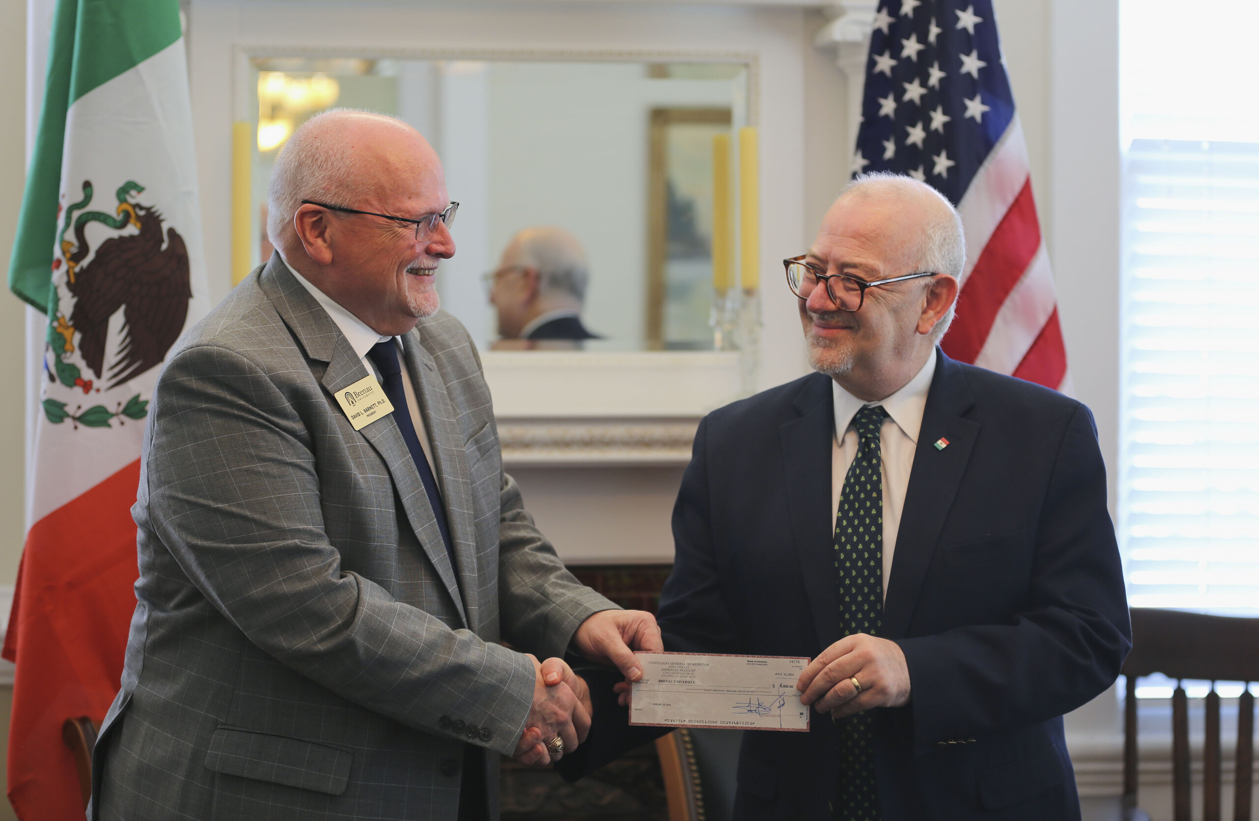 Brenau President David L. Barnett and Mexican Consulate General Javier Diaz De Leon