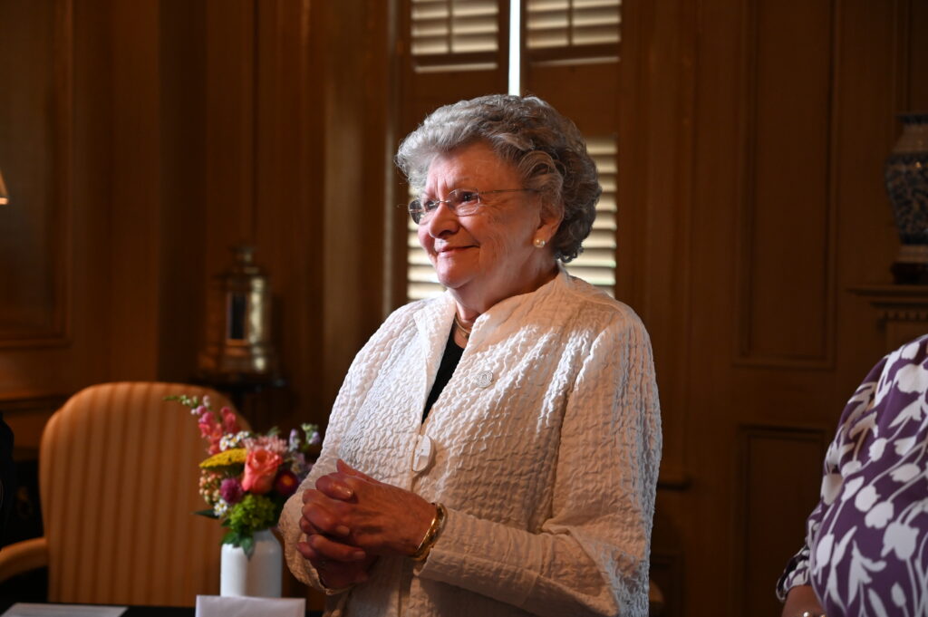 Dotty Alexander at the signing ceremony