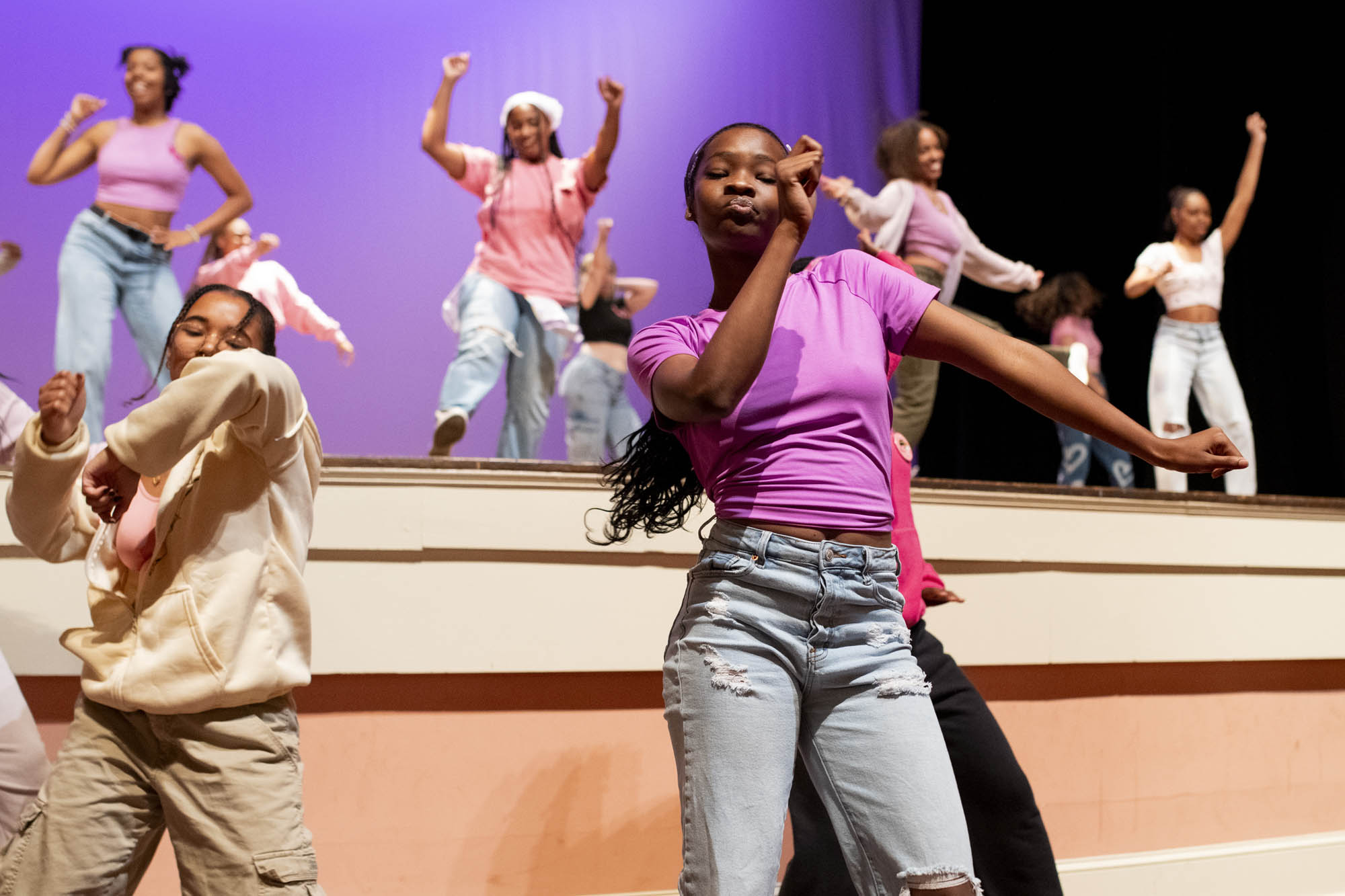 Students dancing at Grrrrl Power Hour